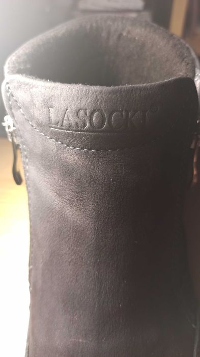Granatowe, zimowe botki Lasocki 39