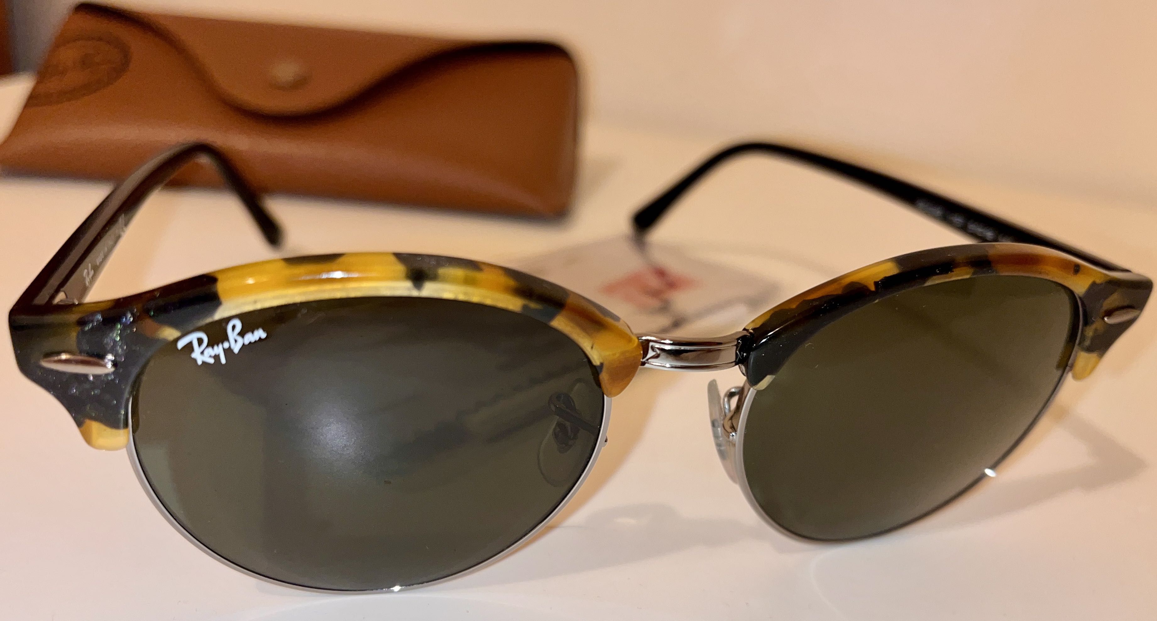 Óculos de Sol Ray-Ban Clubmaster (Dourado, Castanho)