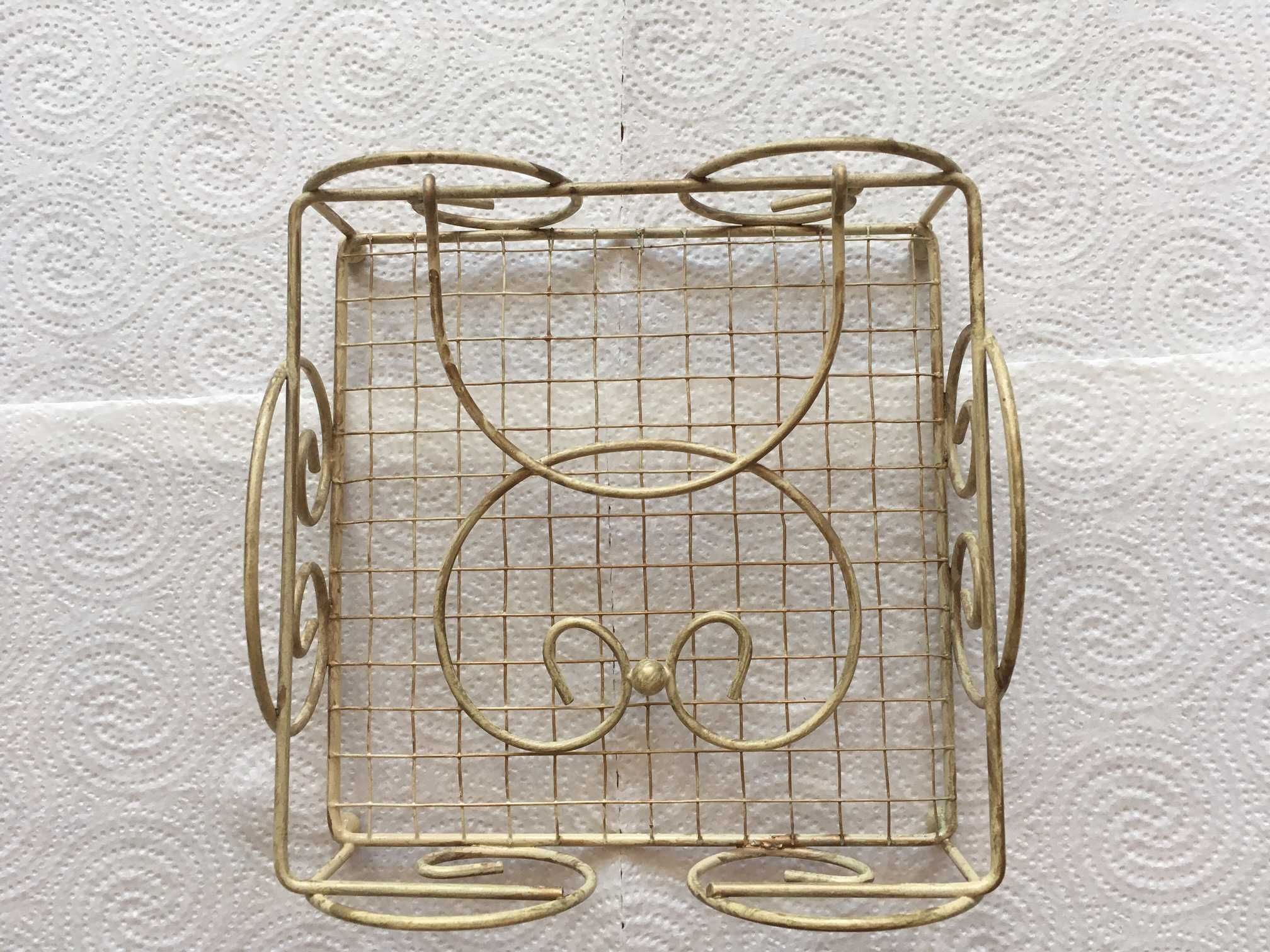 Serwetnik z metką metalowy styl prowansalski rustykalny shabby chic
