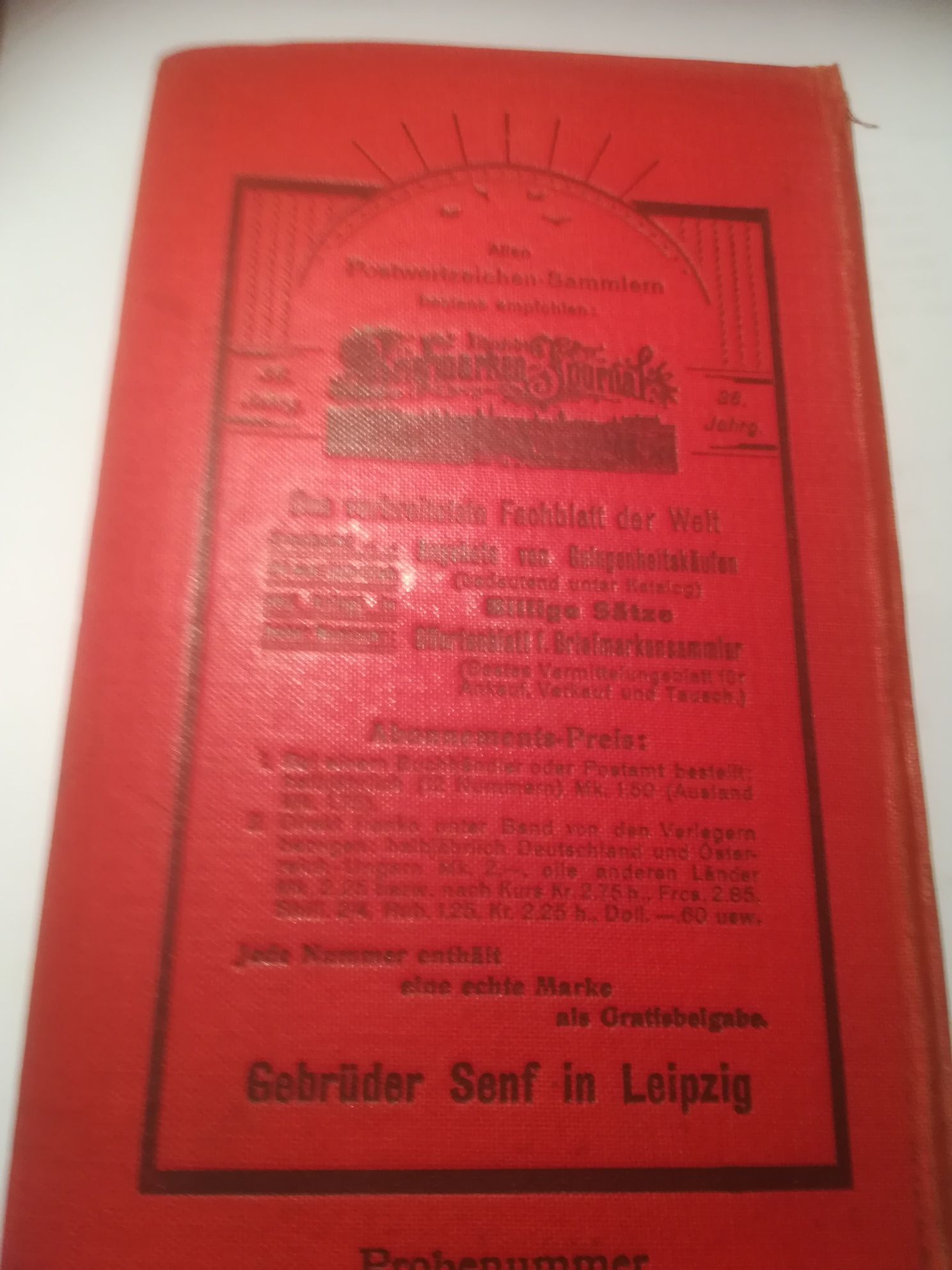 Katalog do znaczkow SENF 1910.