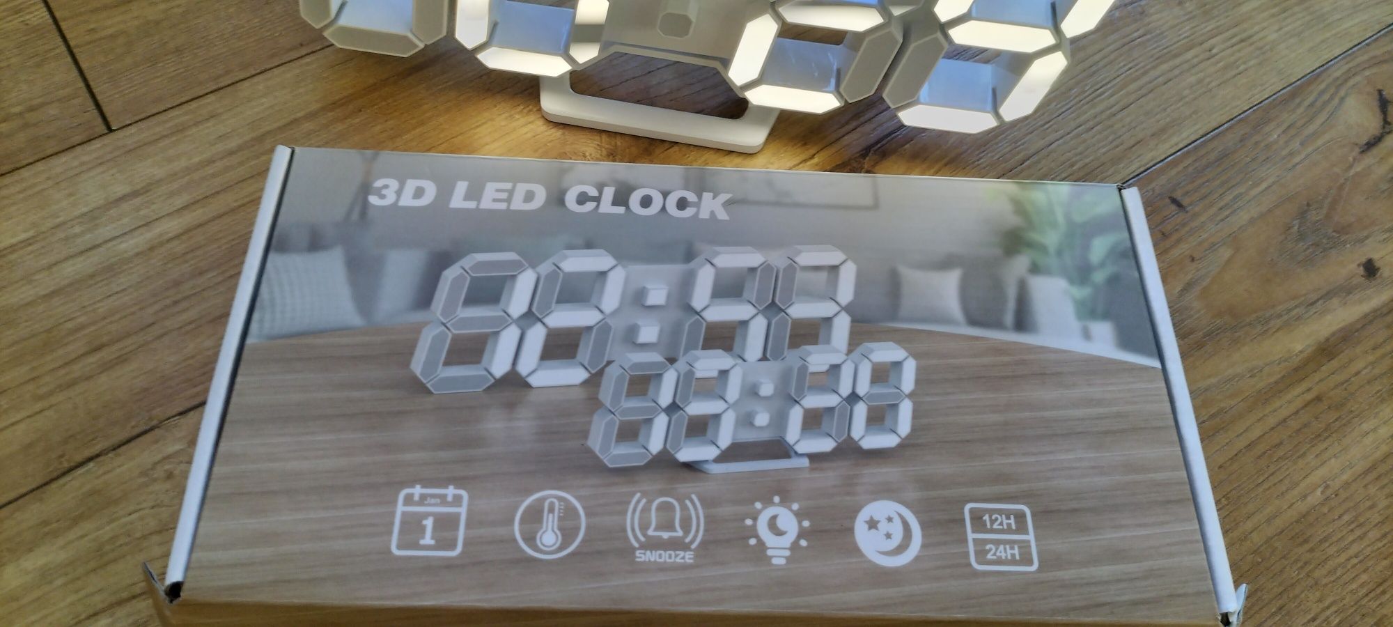 Zegar LED 3D, budzik, ścienny