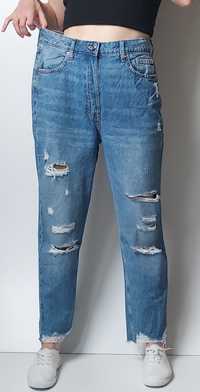 H&M_jeansy z wysokim stanem Mom jeans_42/XL L32