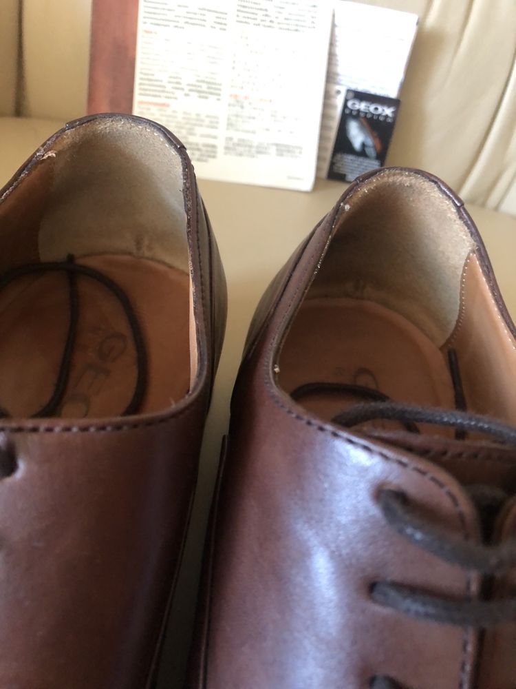 Мужские коричневые туфли Geox Italy 43. Оригинал!