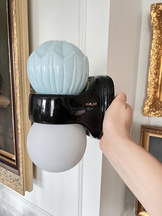 Łaszkiewicz Kościan lampa kinkiet ceramiczny ceramika midcentury 1960