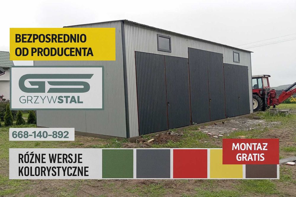 GARAŻ BLASZAK  - Magazyn Rolniczy na Maszyny WIATA  – GRZYWSTAL