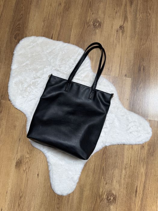 Czarna torebka shopper bardzo pojemna na codzień do pracy szkoły basic