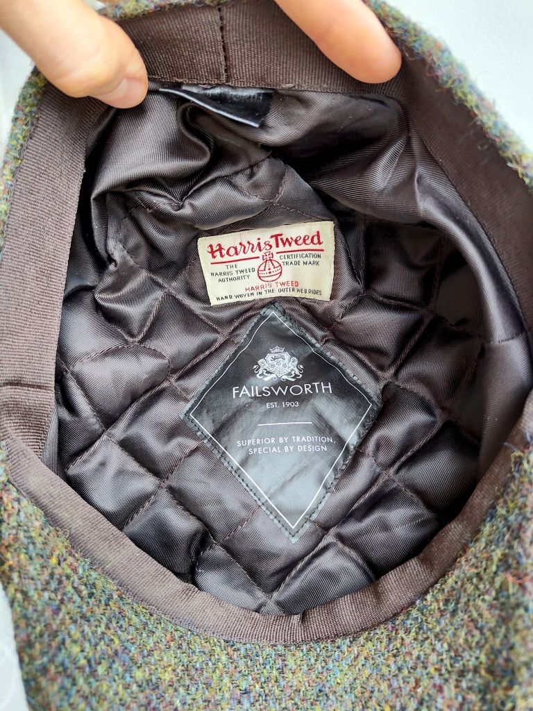 Шерстяна кепка восьмиклинка Harris Tweed 59-60 кашкет картуз хулиганка