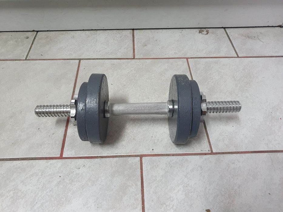 Hantelek ok 10 kg, hantle, hantel, gryf krótki obciążenie żeliwne