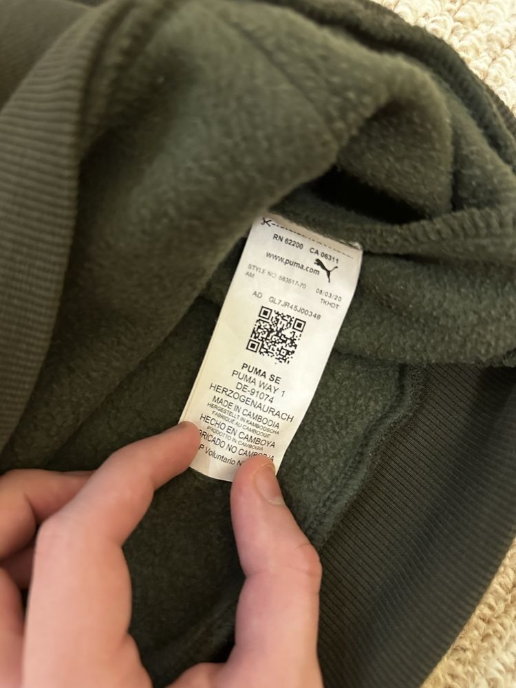худі Puma колір хакі