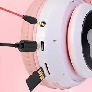 Zestaw słuchawki nauszne dla dzieci uszy + mikrofon karaoke bluetooth