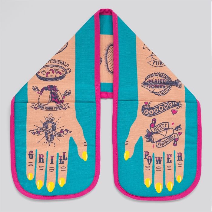 Grill Power Double Oven Glove - Kolorowe podwójne rękawice kuchenne