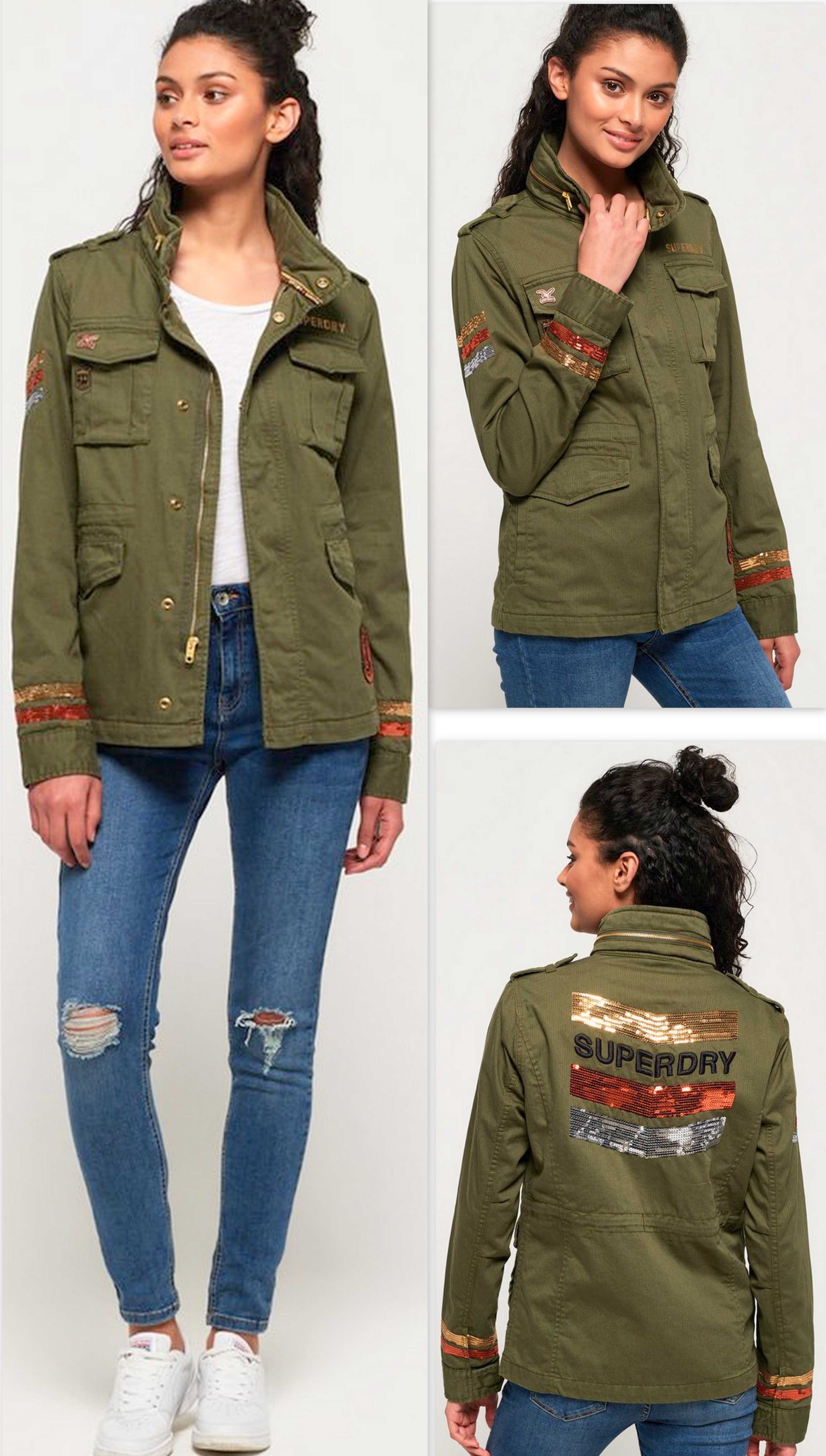 kurtka SUPERDRY Glitter Rock Rookie Parka Military Green NOWA # 42 - L