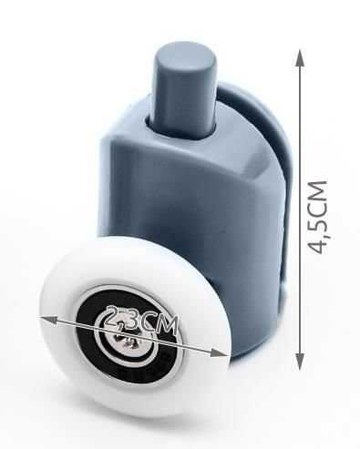 Rolka rolki kółka do drzwi kabiny prysznicowej dolna pojedyncza 23mm