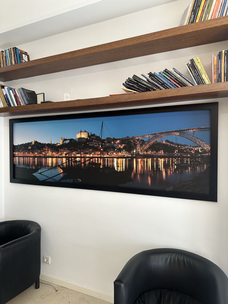 Foto/painel grande da cidade do Porto/margem do rio d’Ouro