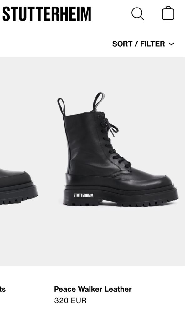 EXCLUSIVO: Botas Stutterheim em pele NOVAS com sola borracha