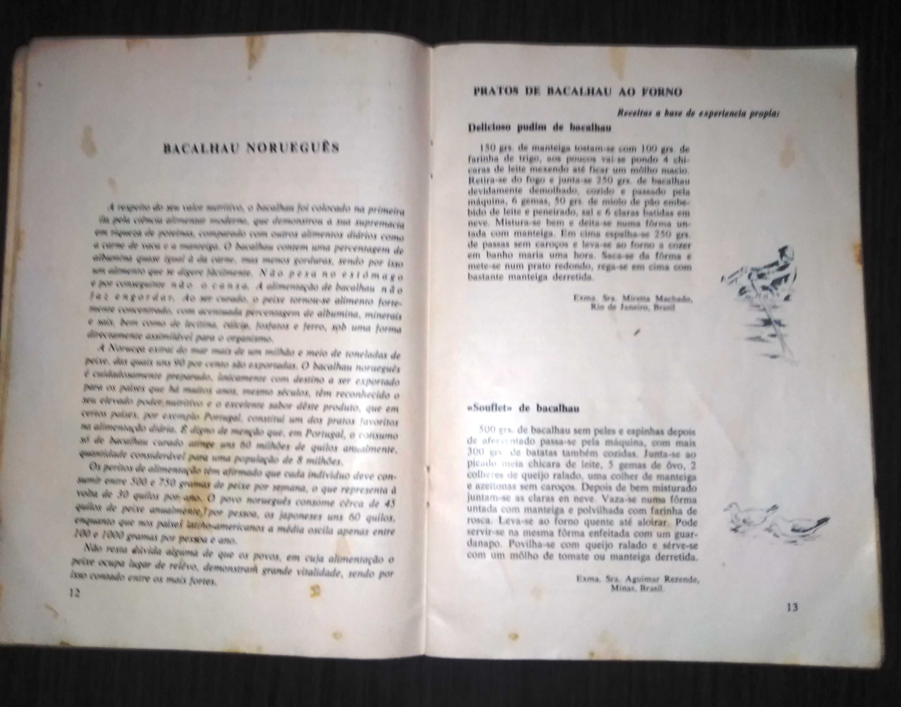 Bacalhau da Noruega Livro anos 60 Receitas de Culinária Raro