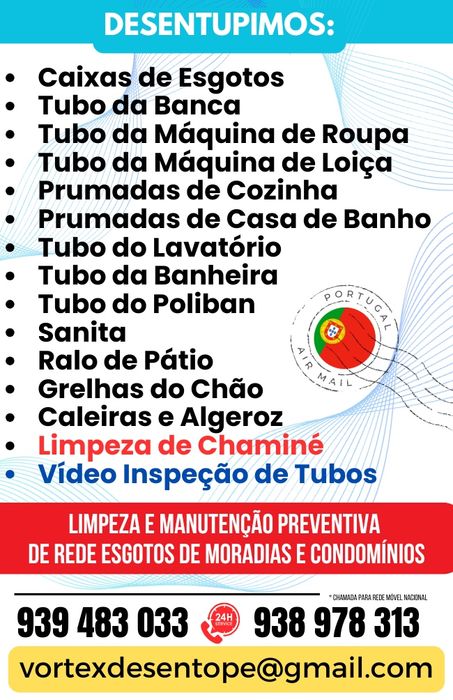 Desentupimento Urgente 24h – Porto/Gaia