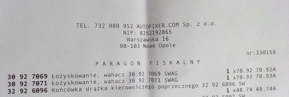 2x Tuleje wahacza SWAG PRZÓD L+P do AUDI, SEAT, SKODA, VW A3, A3 8P