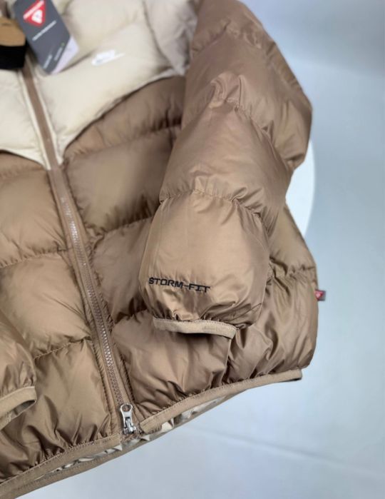 Пуховик Nike Storm-Fit бежево коричневая НЕПРОМОКАЕТ Куртка Найк