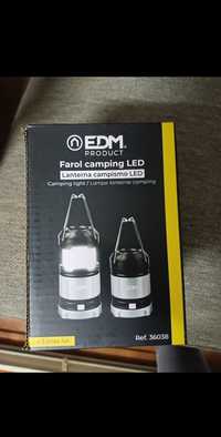EDM lanterna campismo LED, 3 pilhas AA
