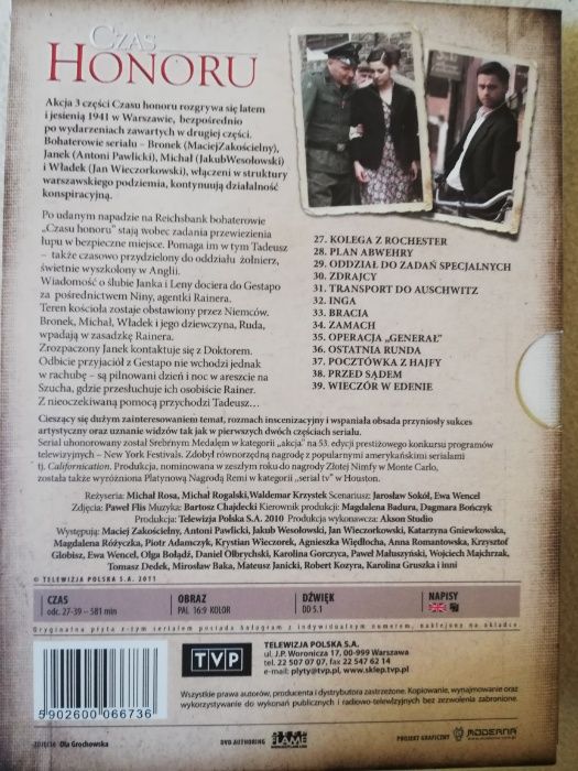 Czas honoru DVD cztery sezony w etui (z dostawą)