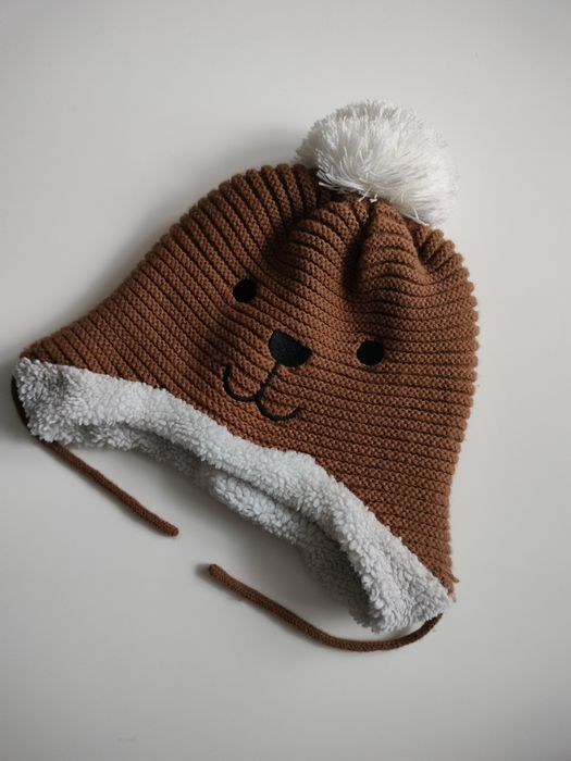 Czapka zimowa chłopięca wiązana rozmiar 86/98 cm