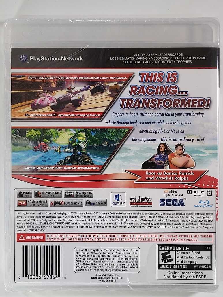 Sonic All Stars Racing Transformed / Gra PS3 / Sklep z grami / Służew