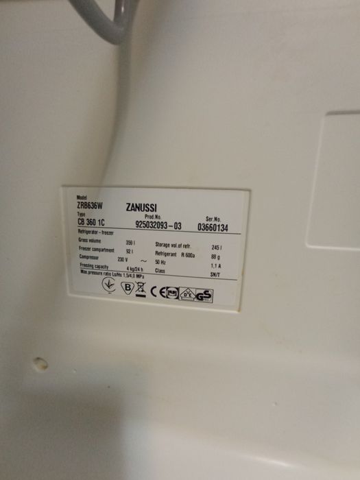 Холодильник zanussi 180х60 б/у