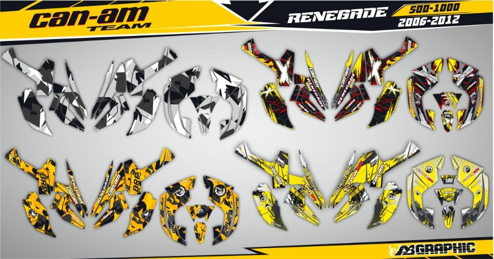 Наклейки ATV BRP Bombardier Can-Am DS Outlander Renegade Maverick x3