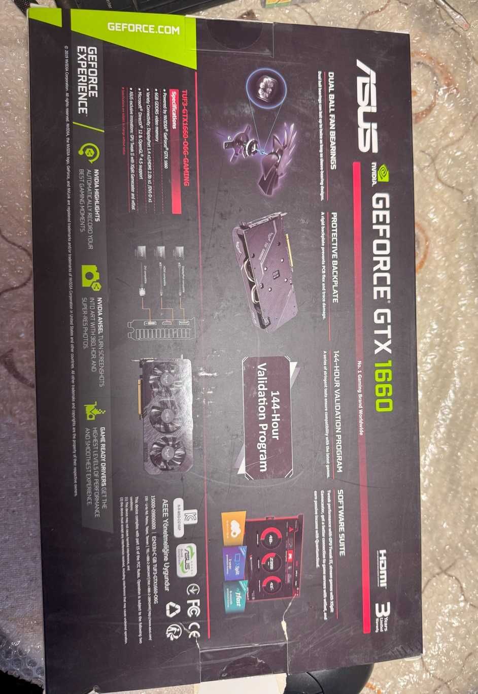 Відеокарта Asus PCI-Ex GeForce GTX 1660 TUF Gaming X3 OC 6GB GDDR6