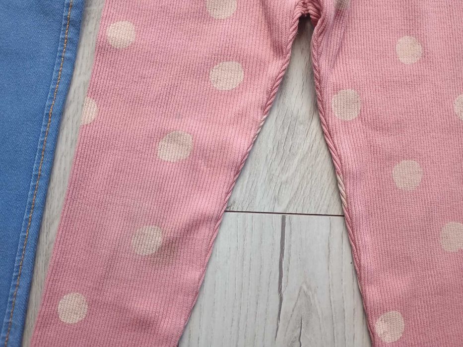 3 pary legginsów Zara rozmiar 110, wady