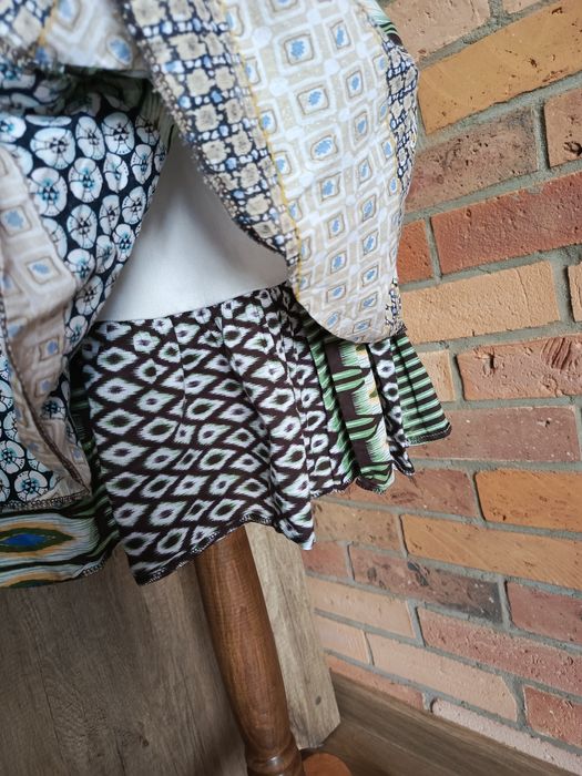 rustykalna sukienka rozkloszowana boho bawełniana S retro