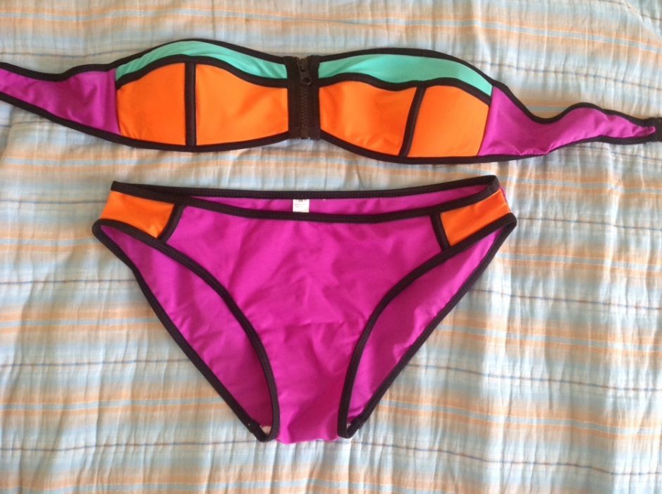 Strój kąpielowy bikini dwuczęściowy ( neonowy) M-L