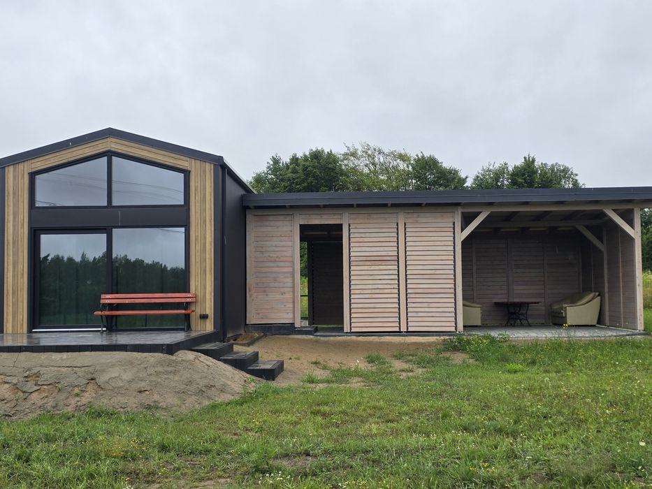 Domek całoroczny 40m2 + antresola 15m2 działka  10ar warunki zabudowy