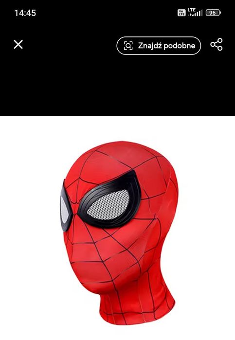 Maska kominiarka Spiderman rozmiary uniwersalny.
