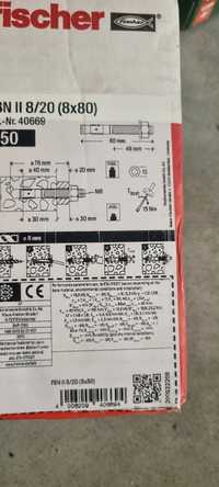 Kotwa klinowa Fischer FBN II 8/20 8 mm 50 szt.