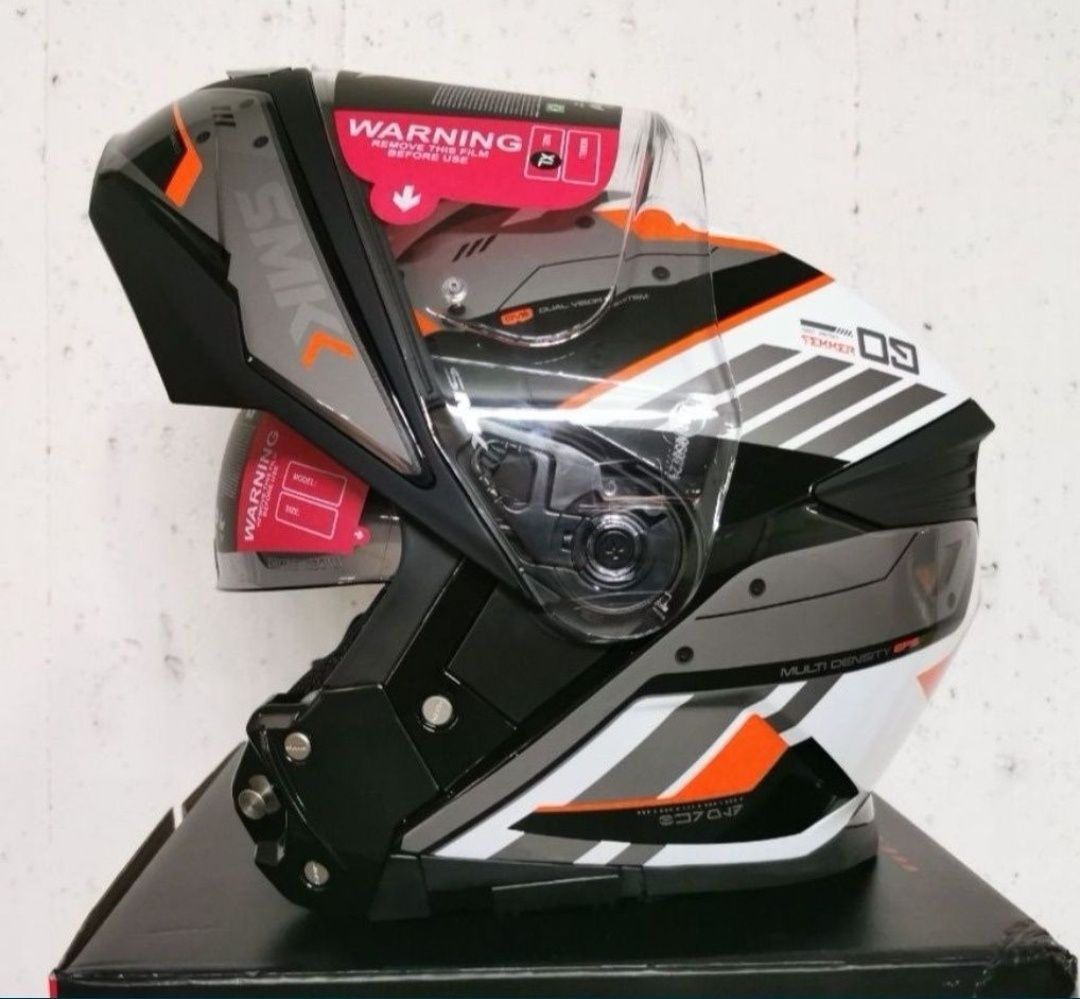 Capacete SMK Tourleader Laranja / Branco ( L )( NOVOS )