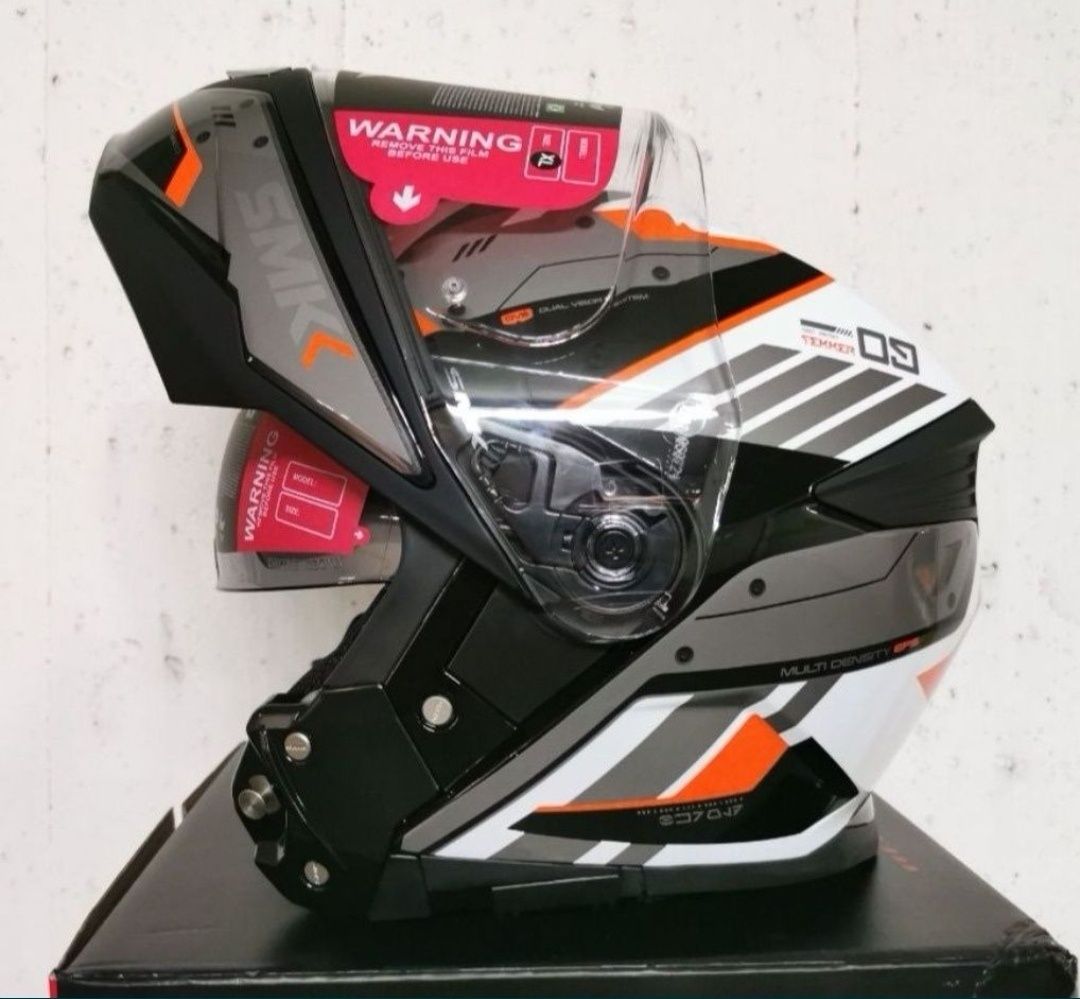 Capacete SMK Tourleader Laranja / Branco ( NOVOS )