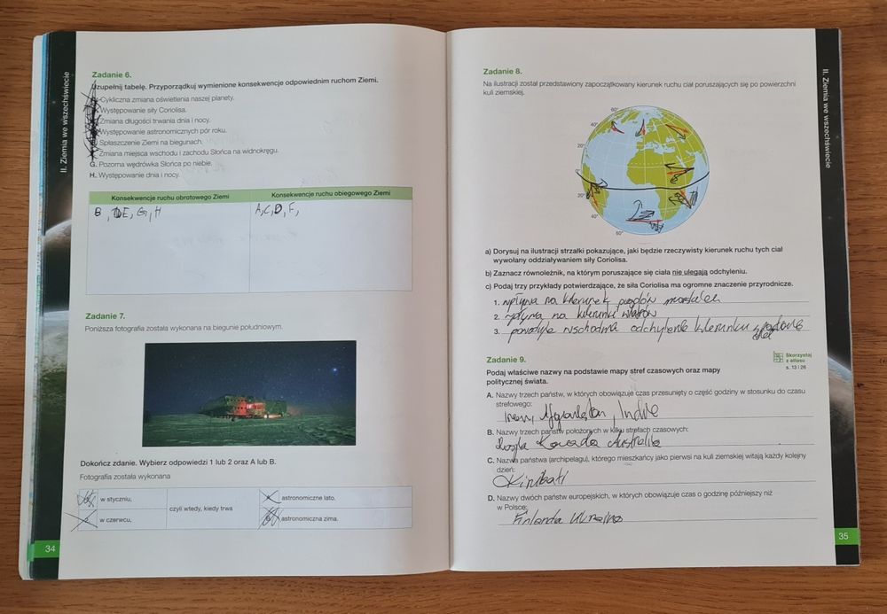 Oblicza geografii karty pracy ucznia ćwiczenia klasa 1
