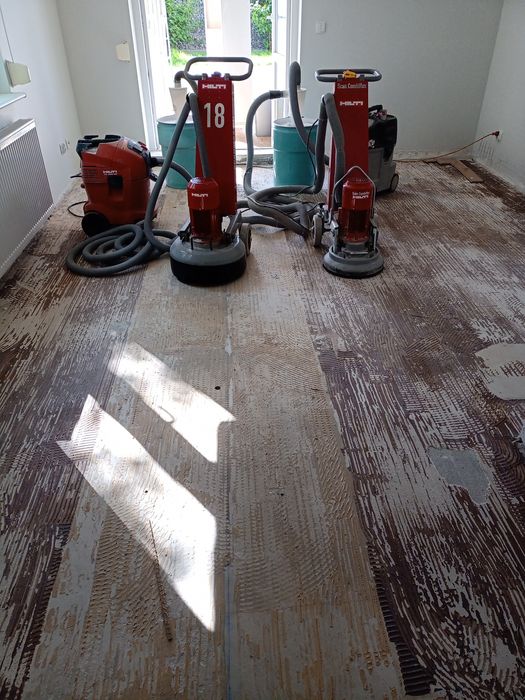 Szlifowanie  betonu mleczka cementowego anhydrytowego , wylewki kleju