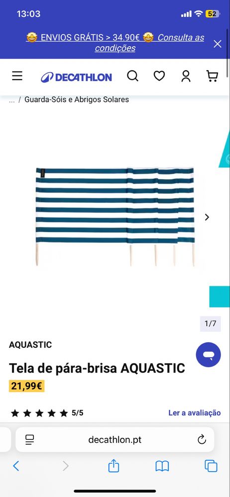 Tela para vento praia