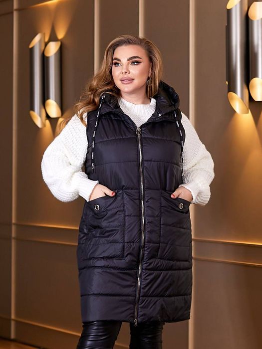 Жилетка жіноча чорний колір 58 розмір