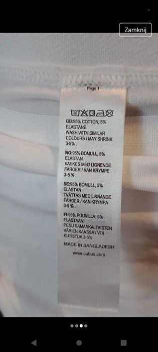 Stringi bawełniane cotton białe XL/42 Cubus