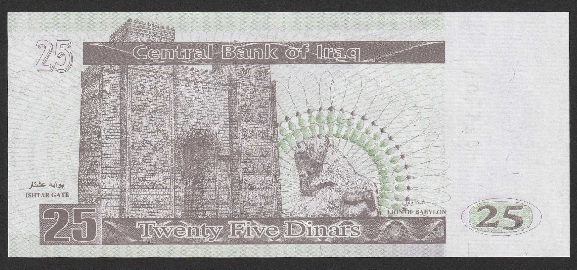 Irak 25 dinarów 2001 - Saddam Husajn - stan bankowy UNC
