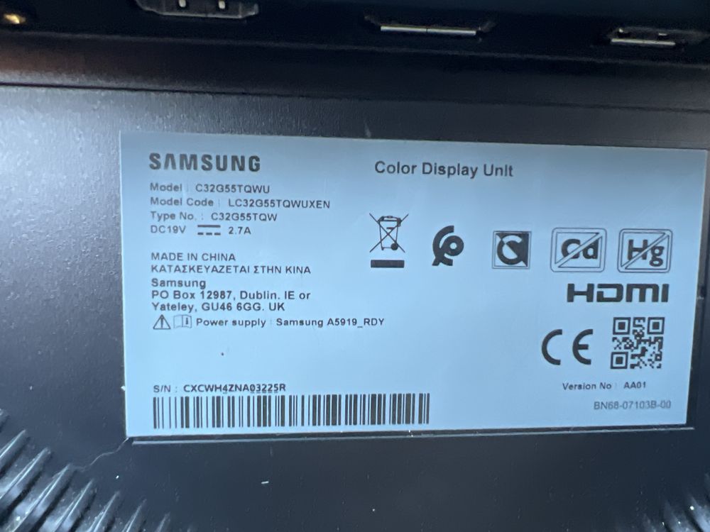 Monitor Samsung G3 - Display Danificado