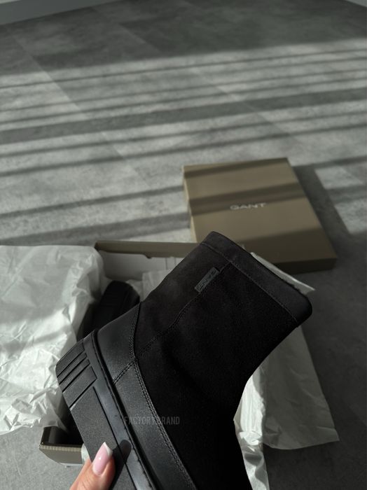 Черевики чоботи зимові Gant Snowmont чорні натуральна шкіра оригінал