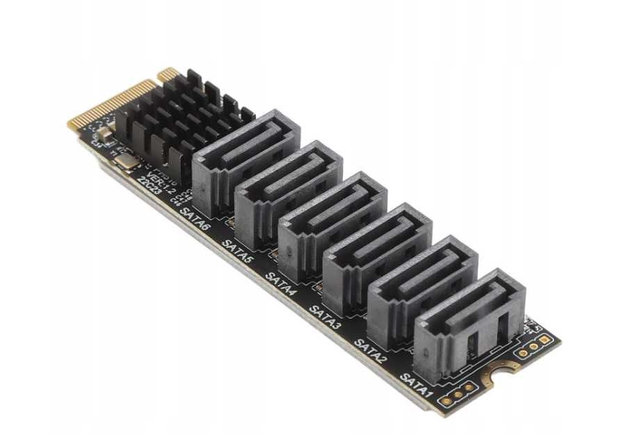 ORICO M.2 PCIe M-Key na 6 x SATA karta adapterowa,