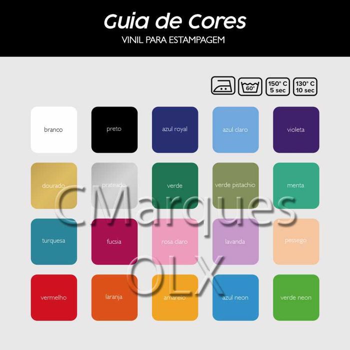 Vinil Estampagem "Iron On" - Compatível c/ Cricut Silhouette Cameo Etc