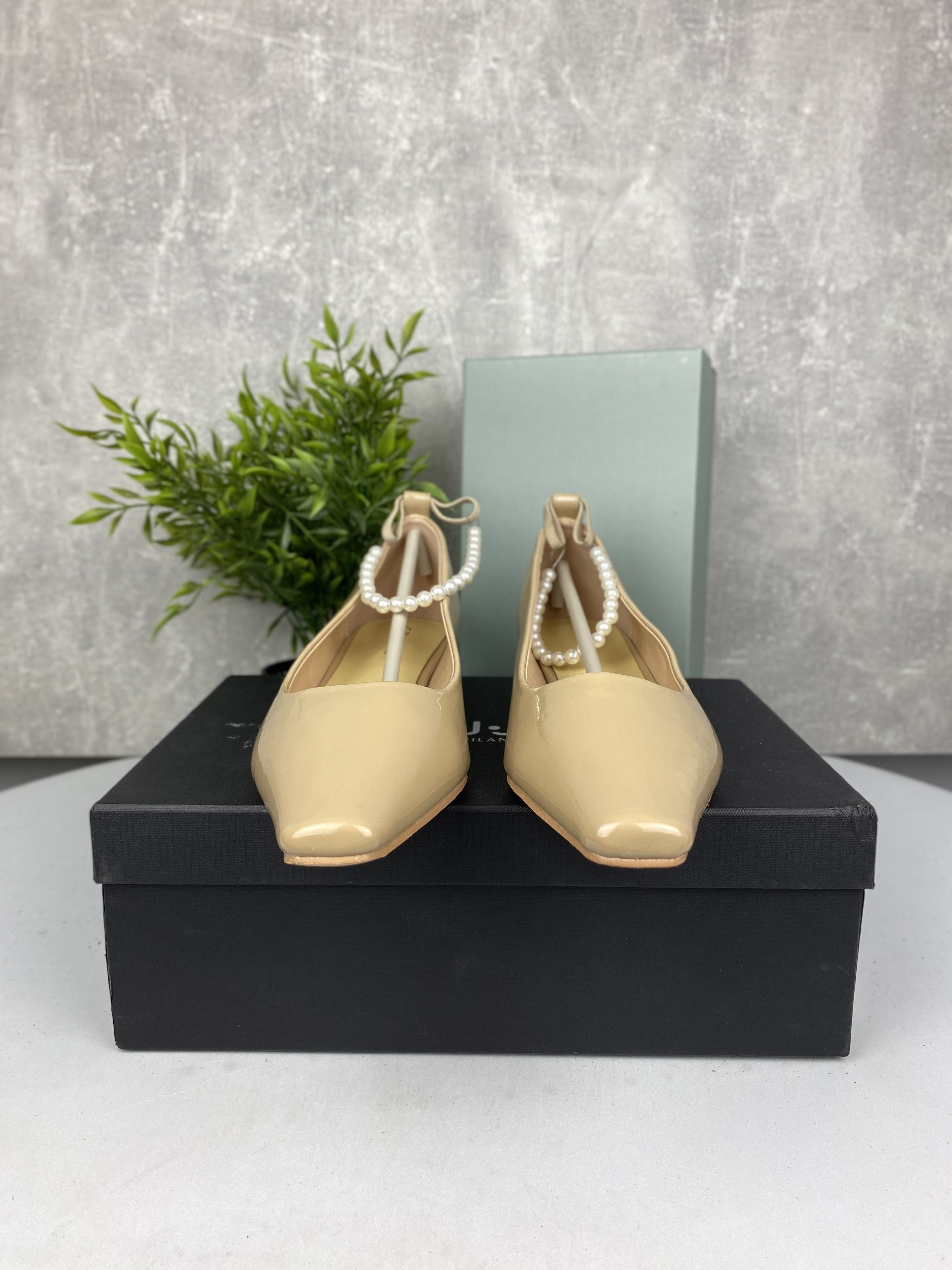 Nowe / buty baleriny / C.Paravano / Ankle Pearl Chain (Lucia) / r. 42