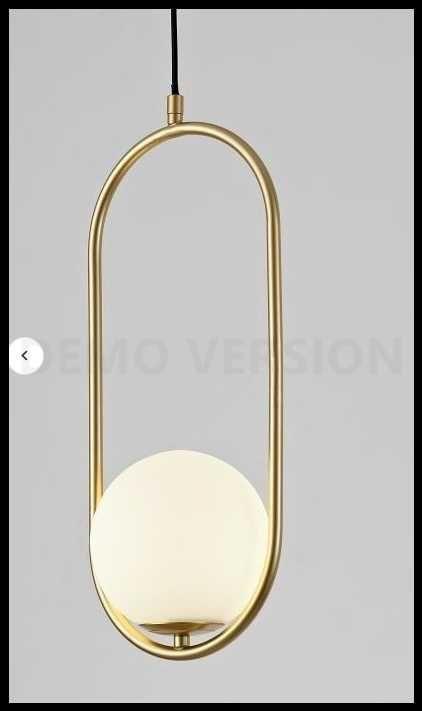 Złota lampa wisząca Biała Szklana Kula GLAMOUR RENGO